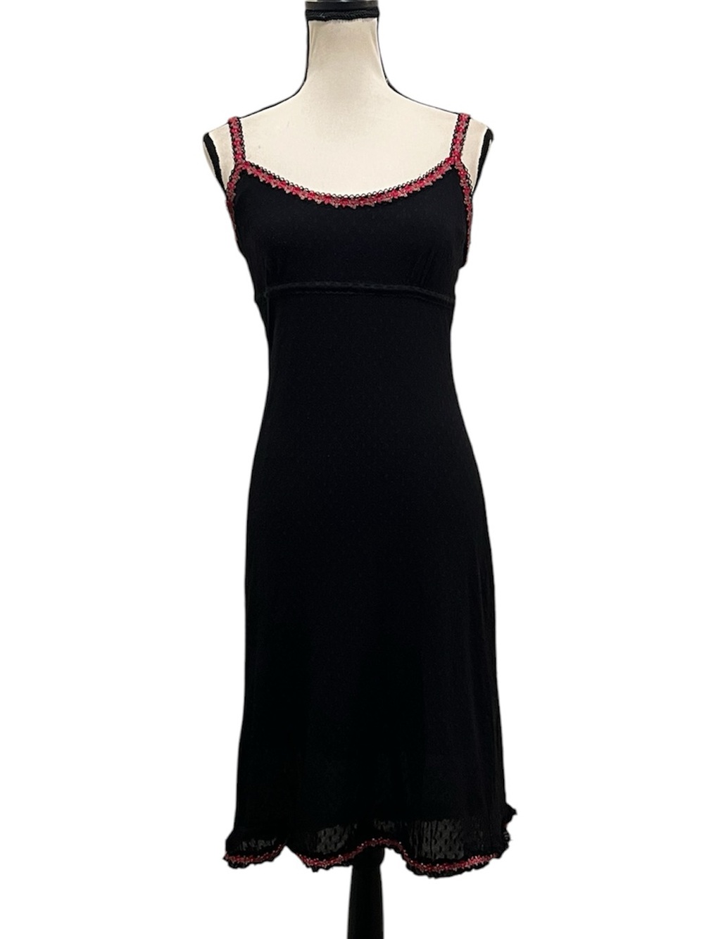 🚫SOLD🚫 Vintage Betsey Johnson New York Sheer Swiss Dot Mesh Floral Slip Dress - Picture 3 of 13